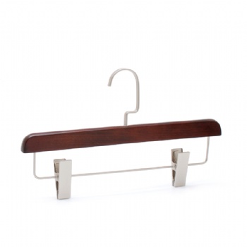 Luxury Beech Wooden Pants Hanger With Clips huafonehanger